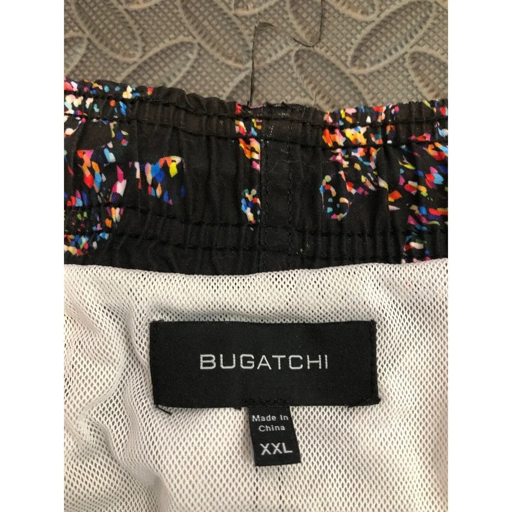 Bugatchi Archer Swim Trunks XXL Black Skull Print Multicolor Board Shorts Casual